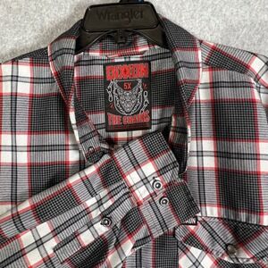 Dixxon Flannel Co The Chains Shirt Mens 5X Black Red Plaid D-Lite Pearl Snap